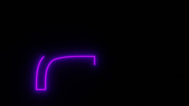 Glowing neon colorful arrow loop animation direction concept. Animated arrows for the overlay video layer. Arrow icon concept animation on a black background. Motion graphics.