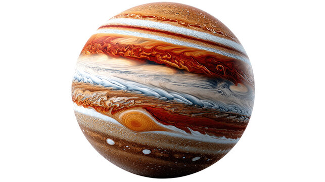 Celestial Body: A vibrant depiction of a majestic planet, showcasing intricate patterns and striking colors, beckons the viewer to marvel at the cosmic beauty.