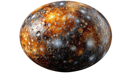 Fototapeta premium Cosmic Orb: A detailed depiction of a celestial body, showcasing intricate textures and vibrant colors. Explore the wonders of space and the universe through this captivating image.