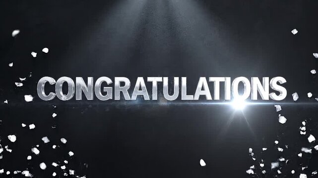 Congratulations text effect on elegant dark charcoal background with subtle spotlight effect