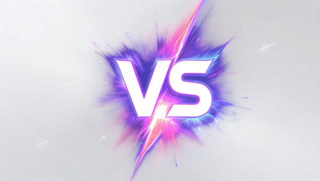 Minimalist White VS Text Logo &ndash; Bold Versus Icon for Comparison Graphics