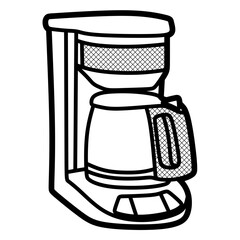 coffee maker with large buttons, editable lines