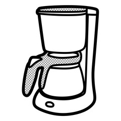 coffee maker line art, editable lines
