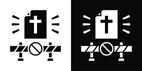 Obraz premium Faith Ban Icon White And Black Background Style