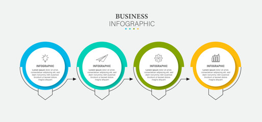 Business infographic element with 4 options, steps, number vector template design
