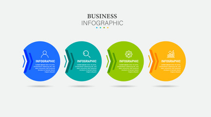 Vector infographic label template with icons. 4 options or steps. Infographics for business concept. Can be used for info graphics, flow charts, presentations, web sites, banners, printed materials.
