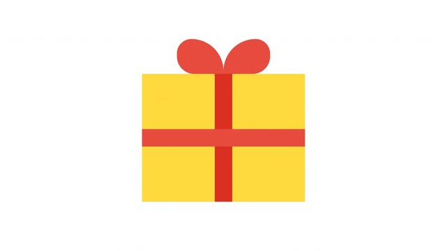 Yellow Gift Box Surprise Animation