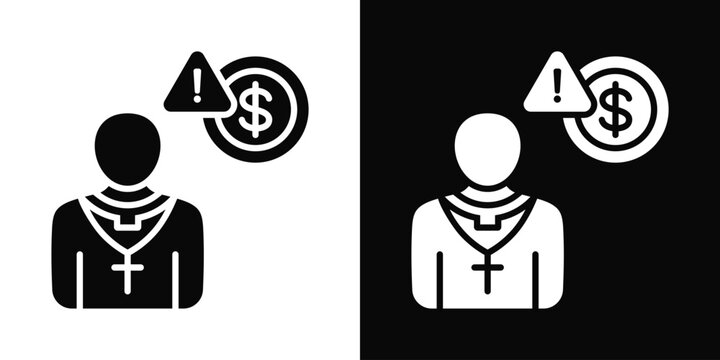 Church Scandal Icon White And Black Background Style