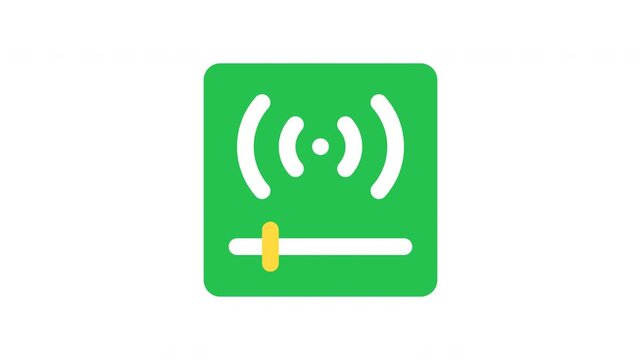Green Broadcasting Signal Motion Icon