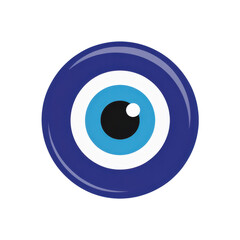 Blue eye symbol with white and black pupil isolated on a transparent background