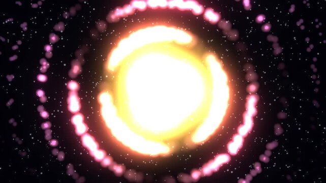 Pulsing Morse Code Light Signal with Expanding Ring Waves in Dark Space - 4K Communication Abstract Animation