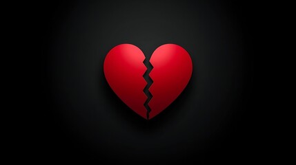 Cracked Red Heart Symbol