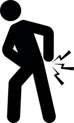  Human back pain icon. Arthritis signs and symbols.