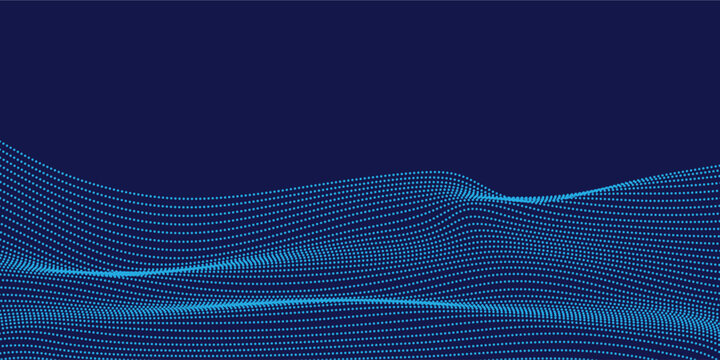 Abstract digital wave background vector. Technology symbol for big data network, futuristic particle flow and electronic communication set. Vector Illustration.