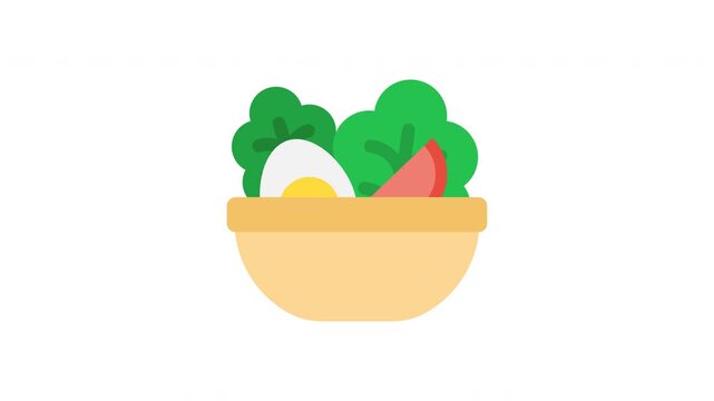 Fresh Vegetable Salad Bowl Animation