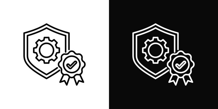 Quality Assurance Icon White And Black Background Style