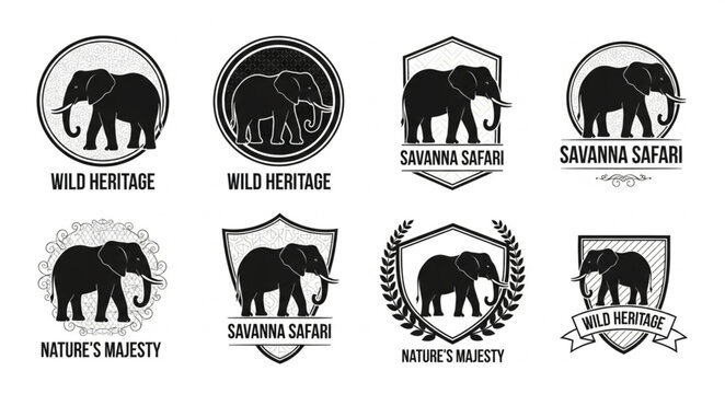 Collection of Elephant Logos and Badges.