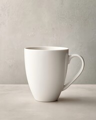 Obraz premium White Ceramic Mug On Light Gray Background