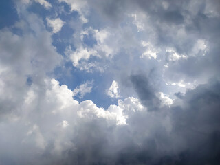 Fototapeta premium Cloudy blue sky stock photo.