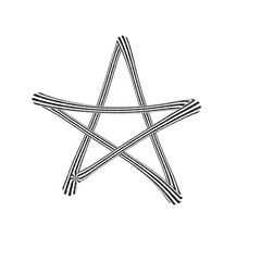 Hand drawn star shape brush stroke element for creative graphic design projects