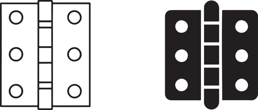 Door hinge icon vector for hardware, carpentry, construction and home repair use.