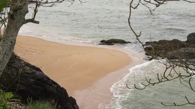 Beach and ocean waves at Atalaia, Itajai, Brazil