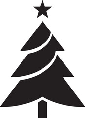 Modern minimalist Christmas tree icon with star Adobe Illustrator Artwork