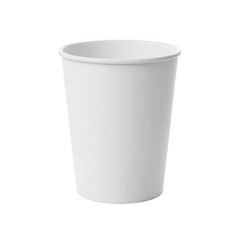 A white disposable paper cup against a white background. isolated on transparent background