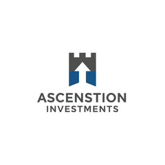 Obraz premium Ascension Investments Castle Tower with Rising Arrow Growth Logo