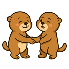 Obraz premium Otters Forgiving Each Other – Alternate Version 