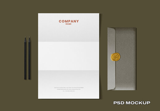Elegant Stationery Branding Mockup PSD