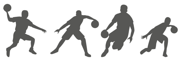 Basketball player silhouettes set in action poses  © Imran