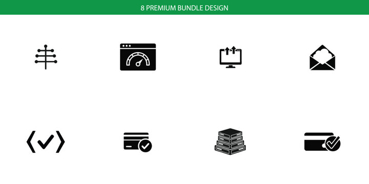Premium Business and Technology Icon Set Collection Isolated on White Background