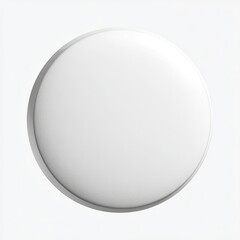 Plain white, glossy, circular object with a slightly raised edge, resting on a white background