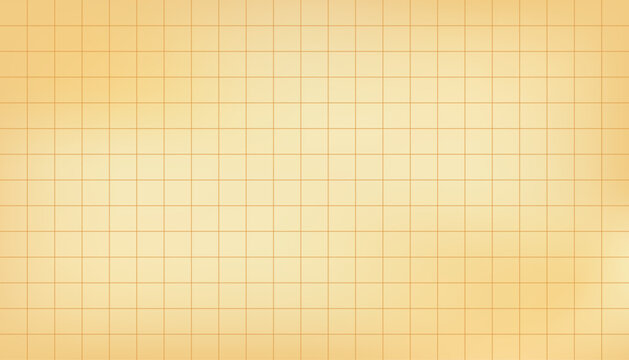 Old beige paper, horizontal square gridlines, and graph paper pattern background. Featuring vintage graph texture, minimalist technical drawing, and aesthetic blueprint design. Vector illustration