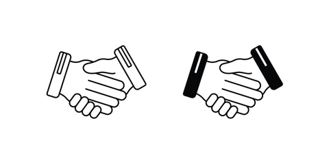 Handshake set icon with white background vector stock illustration