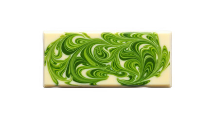 Fototapeta premium Swirly Green Soap Bar with Creamy Background