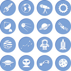 Rocket launch and space shuttle mission flat illustration set vector