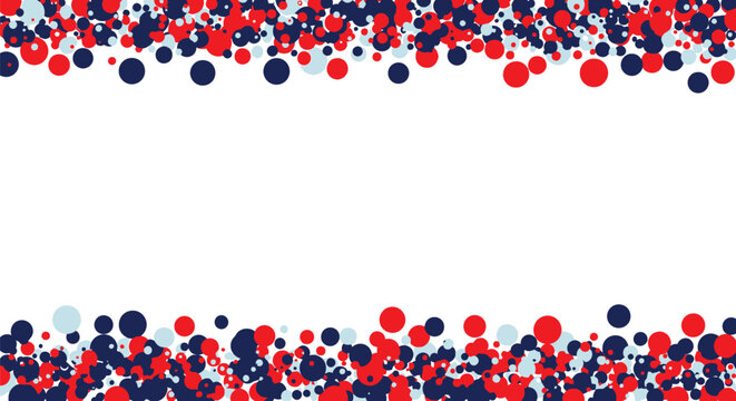 Vibrant red blue and white balloons border design