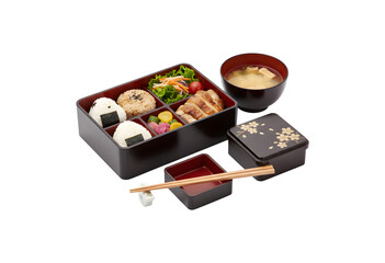 A close-up shot of food containers set against a white background.

