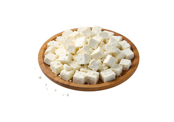 A platter loaded with feta cheese
