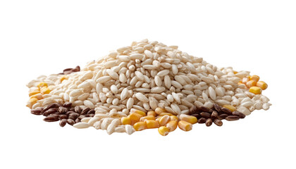 Pile of Rice Varieties: A macro shot highlights a vibrant mountain of rice, displaying a captivating range of textures and colors, from pearly white to rich brown.