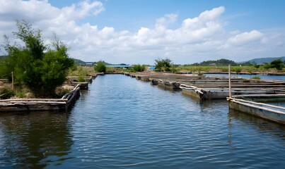 Fototapeta premium Fish ponds aquaculture big