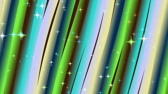 Vibrant neon caustics pattern with sparkling lights and green gradient motion