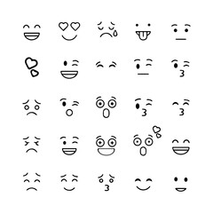 A collection of various emoticon faces
