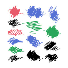 A collection of colorful brush strokes on a white background