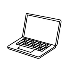 
Open silver laptop computer with a blank black screen and keyboard isolated on white background, representing a portable office technology object for business and internet communication
