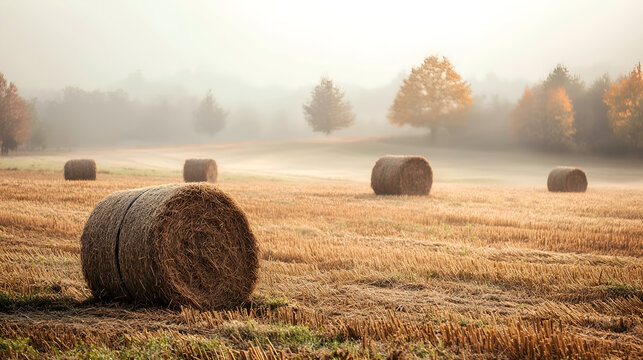 hay bales in the field