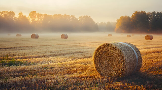 hay bales in the field