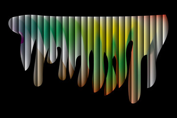 Fototapeta premium Dripping abstract shape with rainbow gradient colors on black background image photo